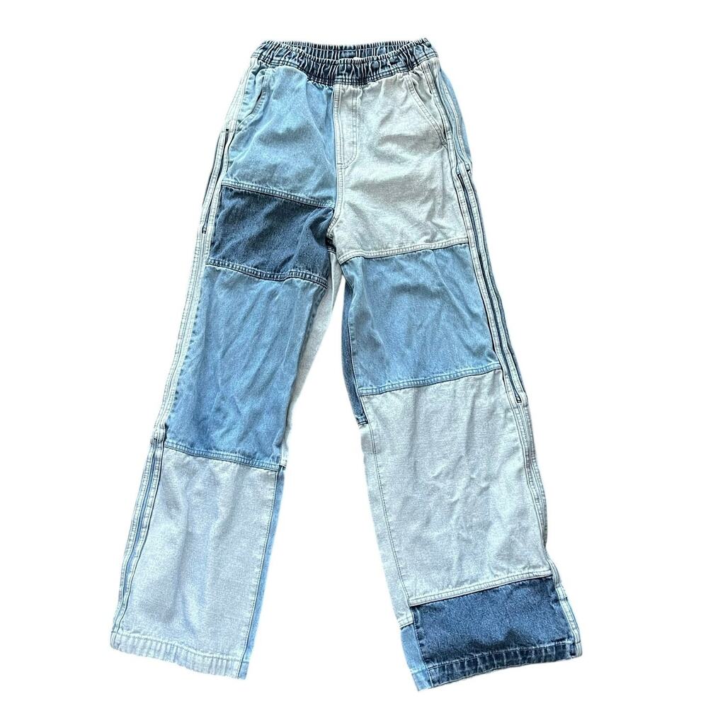 Adidas x Ksneiaschnaider Patchwork Denim Jean Pants Elastic Drawstring Waistband